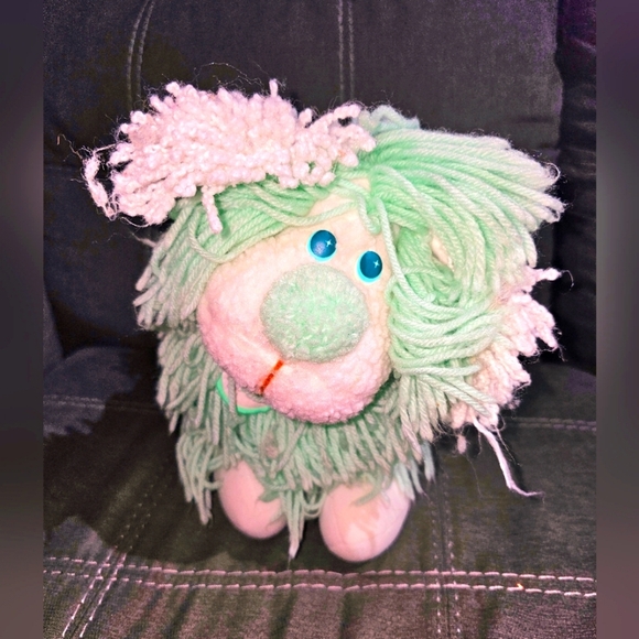 Kenner Other - Disney Plush  FLUPPY DOG Vintage Puppy 1986 Teal White Yarn Hair Puppy 12" HTF